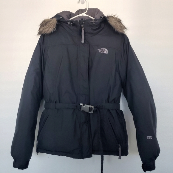The North Face Jackets & Blazers - Like New! The North Face | 550 Goose Down Belted Faux Fur Hooded Jacket Coat